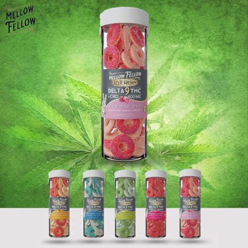 MELLOW FELLOW DELTA 9 + CBD LIVE RESIN GUMMIES 800MG/20CT/JAR